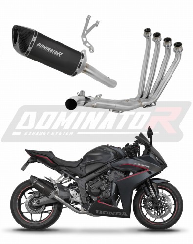 impianto di scarico completo con silenziatore DOMINATOR Full System HP6 nero adatto alla moto Honda CBR 650 R / E-Clutch 2024 - 2025 6