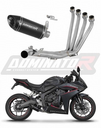 complete exhaust system with muffler DOMINATOR Full System HP8 BLACK fits to Honda CB 650 R / EClutch 2024  2025 6