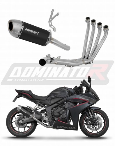 impianto di scarico completo con silenziatore DOMINATOR Full System S6 nero adatto alla moto Honda CB 650 R / E-Clutch 2024 - 2025 6