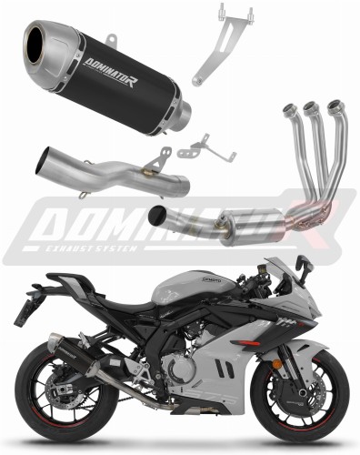 impianto di scarico completo con silenziatore DOMINATOR Full System S6 nero adatto alla moto CF MOTO 675 SR-R 2024 - 2026