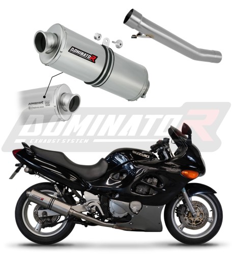 scarico silenziatore DOMINATOR omologato ovale adatto alla moto Suzuki GSXF 600 1998 - 2006