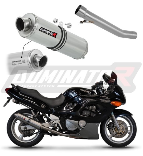 scarico silenziatore DOMINATOR omologato rotondo adatto alla moto Suzuki GSXF 750 1998 - 2006