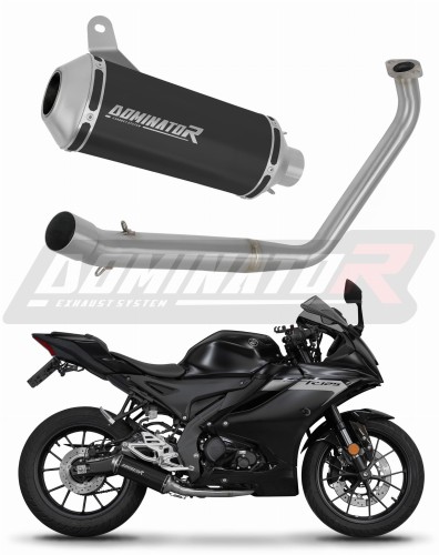 impianto di scarico completo con silenziatore DOMINATOR Full System OV G2 nero adatto alla moto Yamaha YZF R125 2019 - 2020