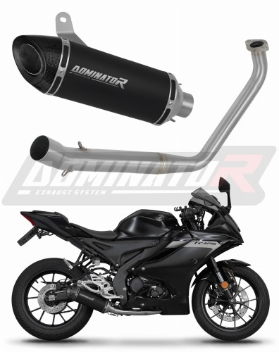 impianto di scarico completo con silenziatore DOMINATOR Full System HP8 nero adatto alla moto Yamaha YZF R125 2019 - 2020