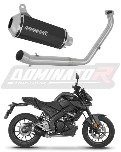 impianto di scarico completo con silenziatore DOMINATOR Full System OV G2 nero adatto alla moto Yamaha MT 125 2021 - 2024
