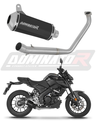 impianto di scarico completo con silenziatore DOMINATOR Full System OV G2 nero adatto alla moto Yamaha MT 125 2020