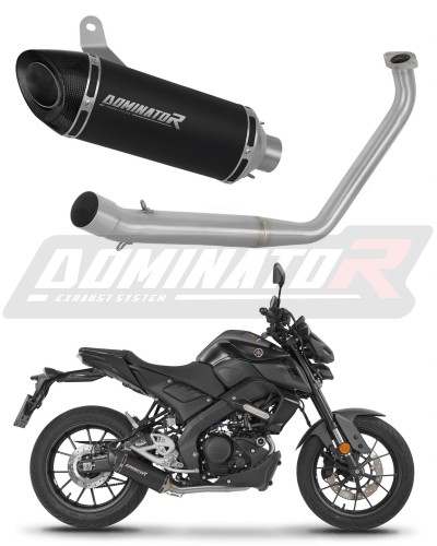 impianto di scarico completo con silenziatore DOMINATOR Full System HP8 nero adatto alla moto Yamaha MT 125 2020