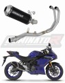 impianto di scarico completo con silenziatore DOMINATOR Full System OV G2 nero adatto alla moto Yamaha YZF-R3 2025 - 2026