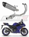 impianto di scarico completo con silenziatore DOMINATOR Full System titanio HP8 adatto alla moto Yamaha YZF-R3 2019 - 2024