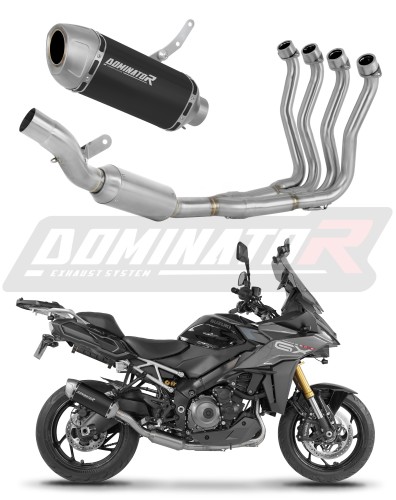 kompletny układ wydechowy z tłumikiem DOMINATOR Full System S6 CZARNY EX pasujący do motocykla Suzuki GSX-S 1000 GX 2024