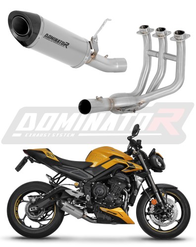 Trumph STREET TRIPLE 765 S R RS Exhaust Muffler Manifold Collector Auspuff Sportauspuff Silencer Echappement Silencieux Scarico Marmitta Scarichi Escape Wydech Tłumik Kolektor Titanium HP8 DOMINATOR Full Exhaust System x