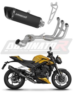 Triumph STREET TRIPLE 765 S / R / RS 2023 - 2024 Full Exhaust System Collector Silencer HP6 BLACK + dB killer