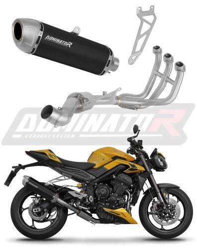complete exhaust system with muffler DOMINATOR Full System S6 BLACK fits to Triumph Street Triple 765 RS 2024  2025 5