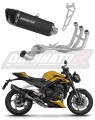 impianto di scarico completo con silenziatore DOMINATOR Full System HP6 nero adatto alla moto Triumph Street Triple 765 RS 2024 - 2025 5