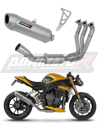 impianto di scarico completo con silenziatore DOMINATOR Full System S6 adatto alla moto Triumph Speed Triple 1200 RS / RR 2021 - 2024