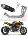 impianto di scarico completo con silenziatore DOMINATOR Full System S6 nero adatto alla moto Triumph Speed Triple 1200 RS / RR 2021 - 2024